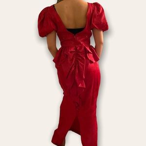 Vintage Red Dress w/Ruffles